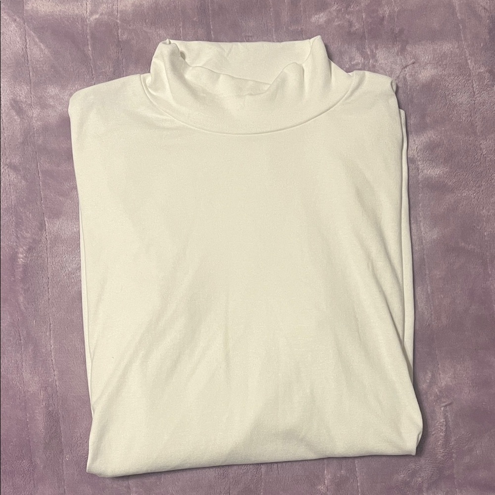 Amazon Women's Long Sleeve Mock Neck Top in White